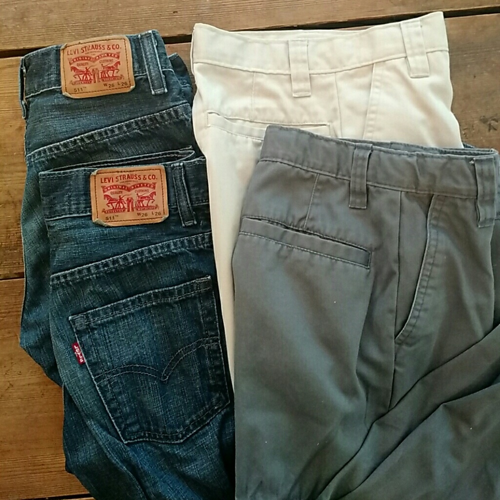Lot 4 - Levi's 511 & Old Navy pants 12 slim